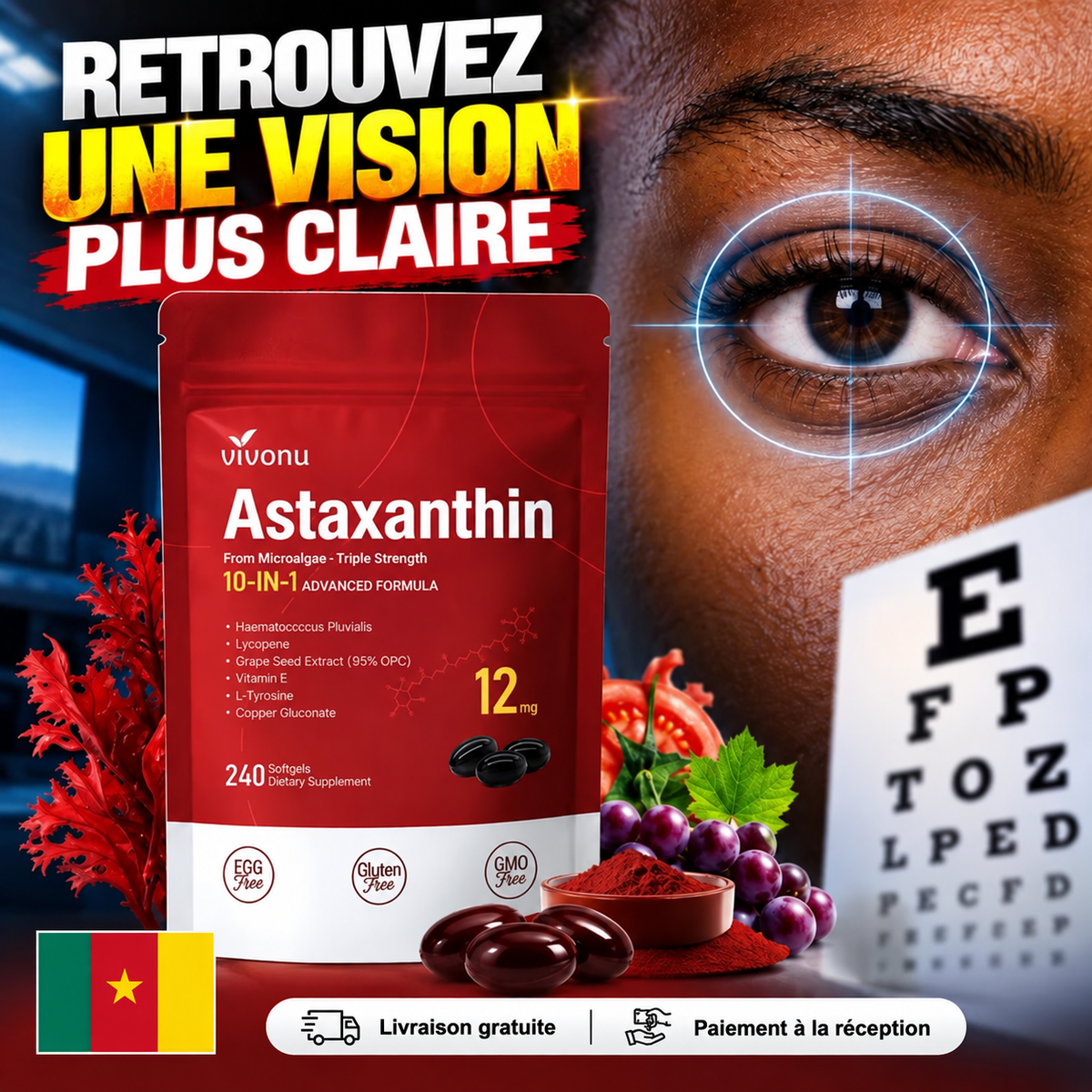 Astaxanthine ™ — Confort Visuel & Anti-Fatigue Oculaire 12mg