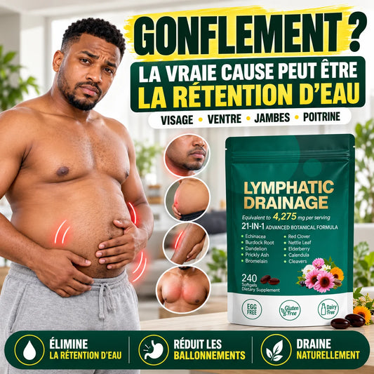 Drainage Lymphatique Formule 21 en 1 pour la perte de poids et la poitrine 240 gélules